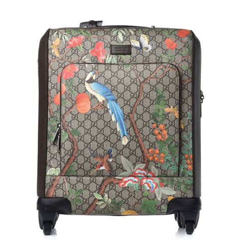 GUCCI GG Supreme Monogram Tian Carry On Trolley Beige 